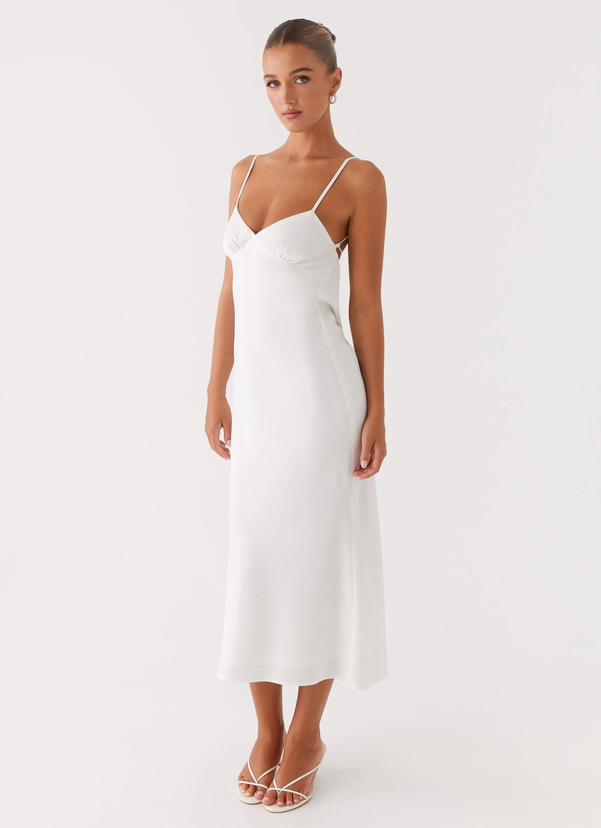 Bentley Midi Dress - White Formal dinner wear Autumn Mood