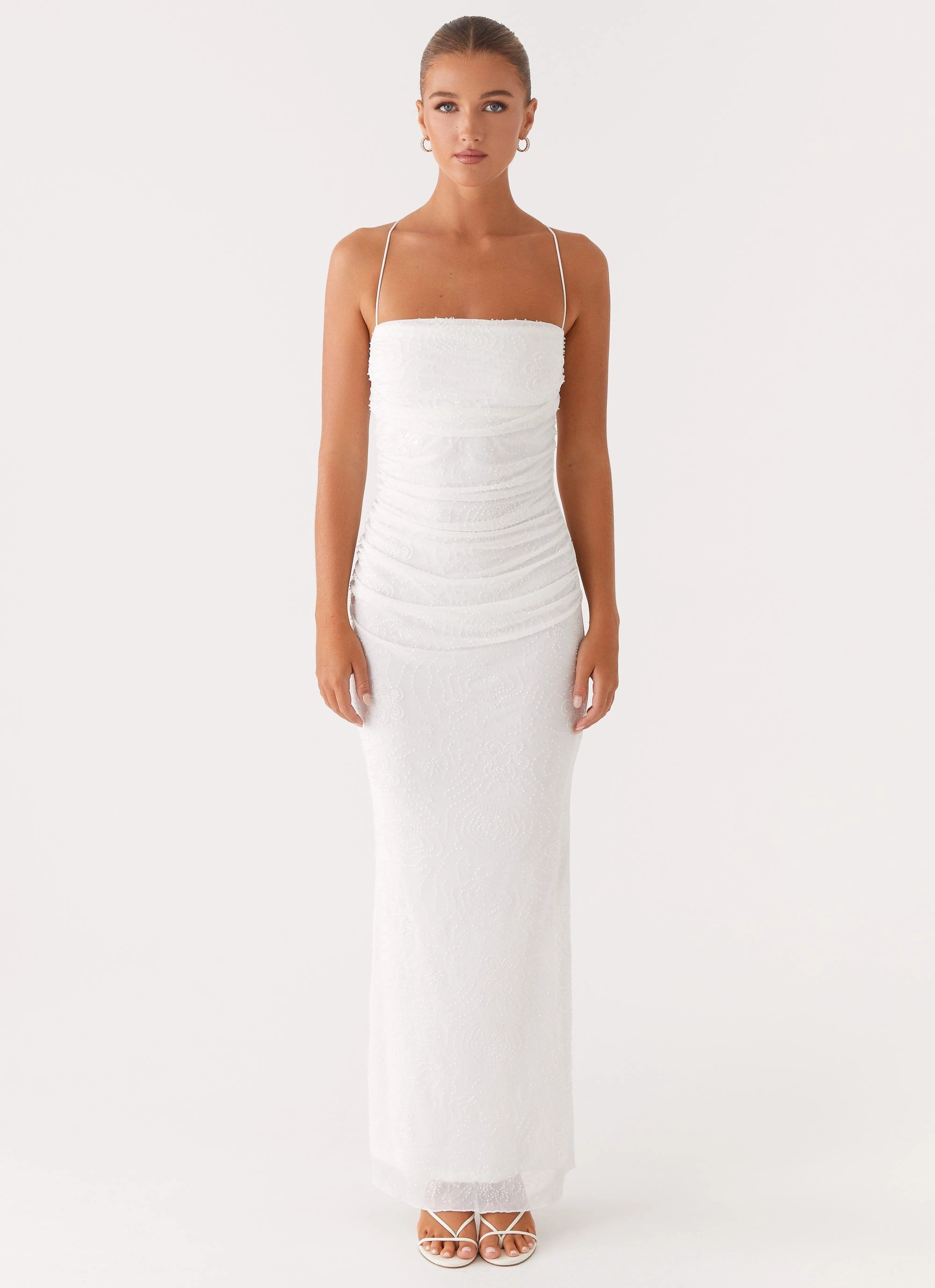 Paxton Beaded Maxi Dress - White Fresh Look