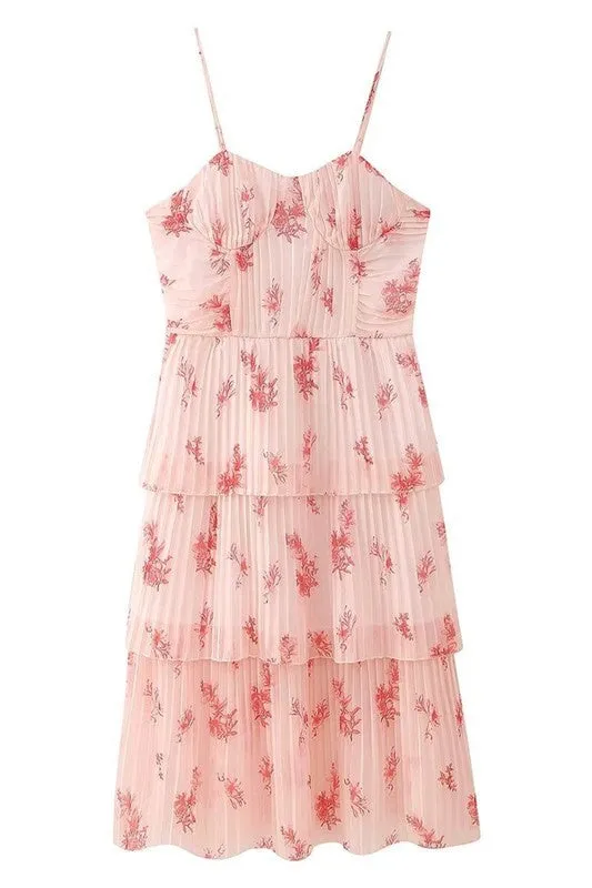 Ophelia Floral Midi Dress (FINAL SALE) Flatlock Stitching Technique