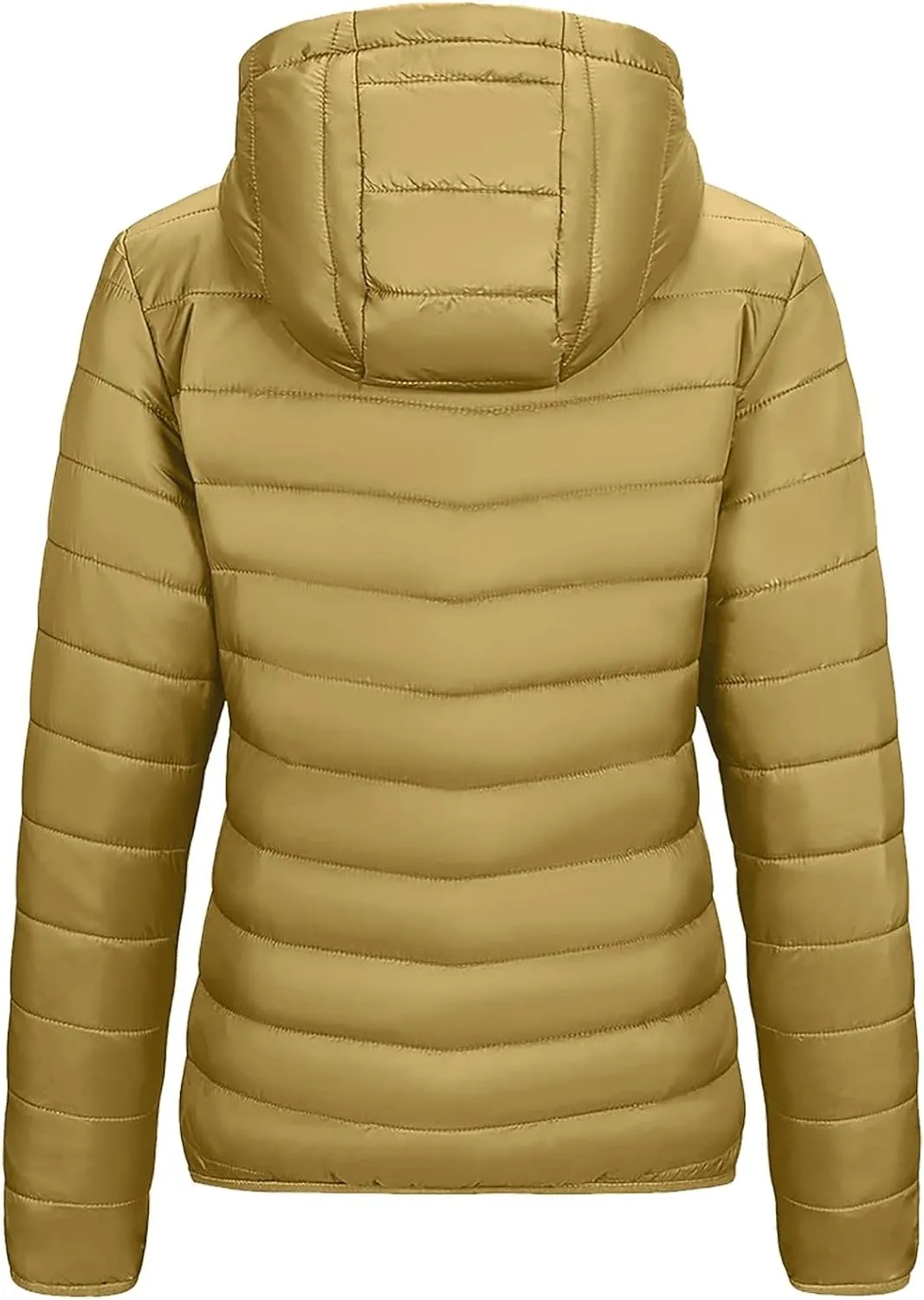 Oplxuo Womens Zip Up Puffer Jacket with Hood Lightweight Packable Quilted Down Coat Winter Padded Puffer Jackets Outerwear