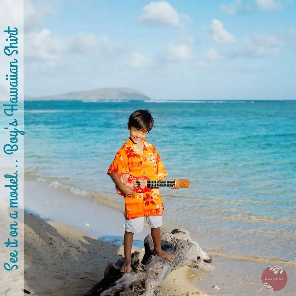 Orchid Play Blue Hawaiian Boy Shirt