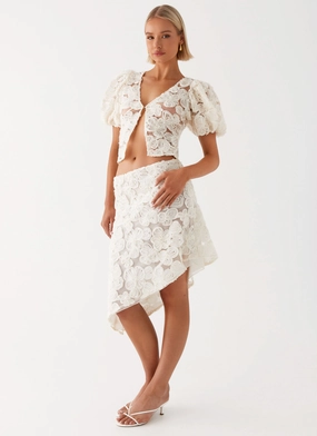 Hidden pockets Urban Style Orchid Breeze Midi Skirt - Ivory