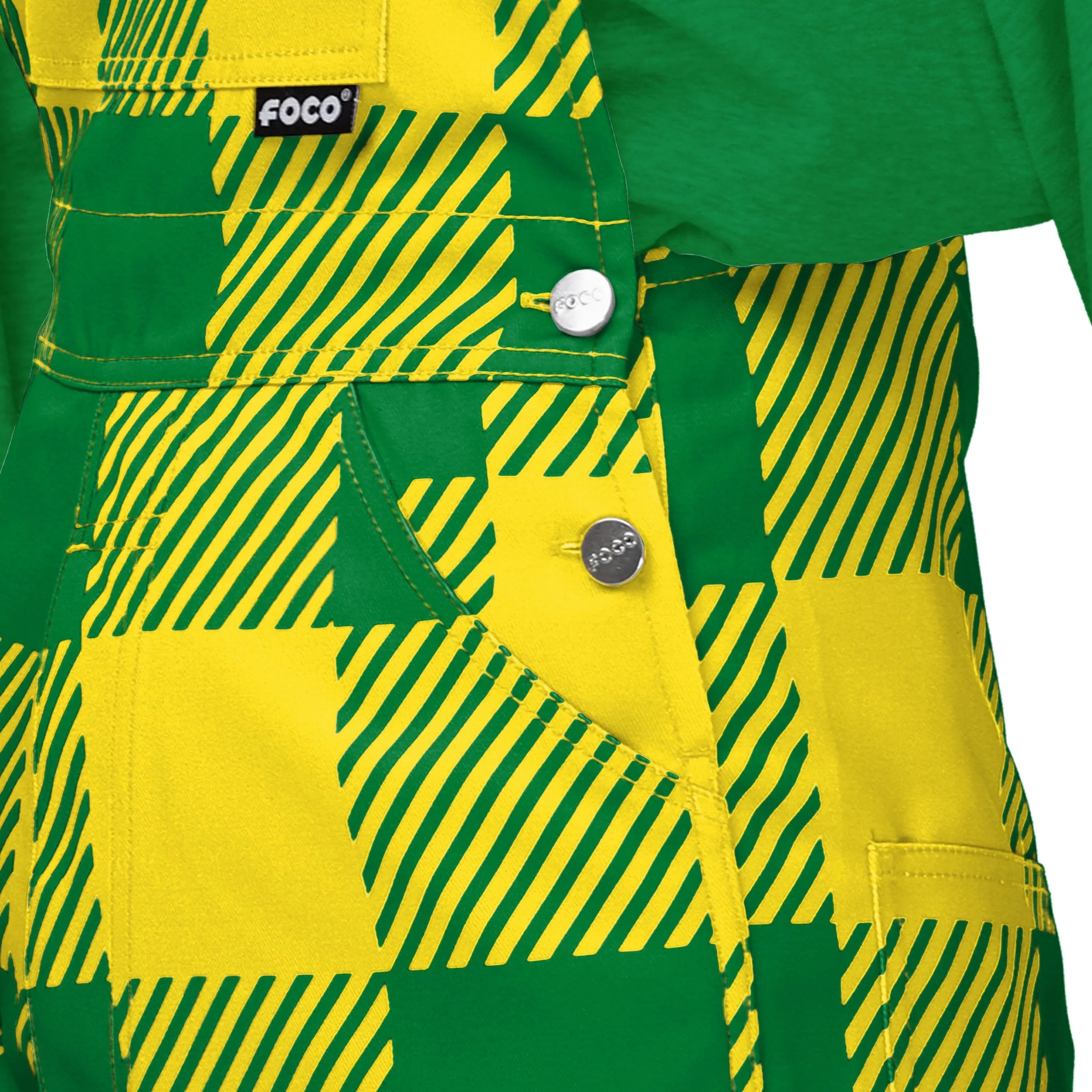 Oregon Ducks NCAA Womens Plaid Bib Overalls