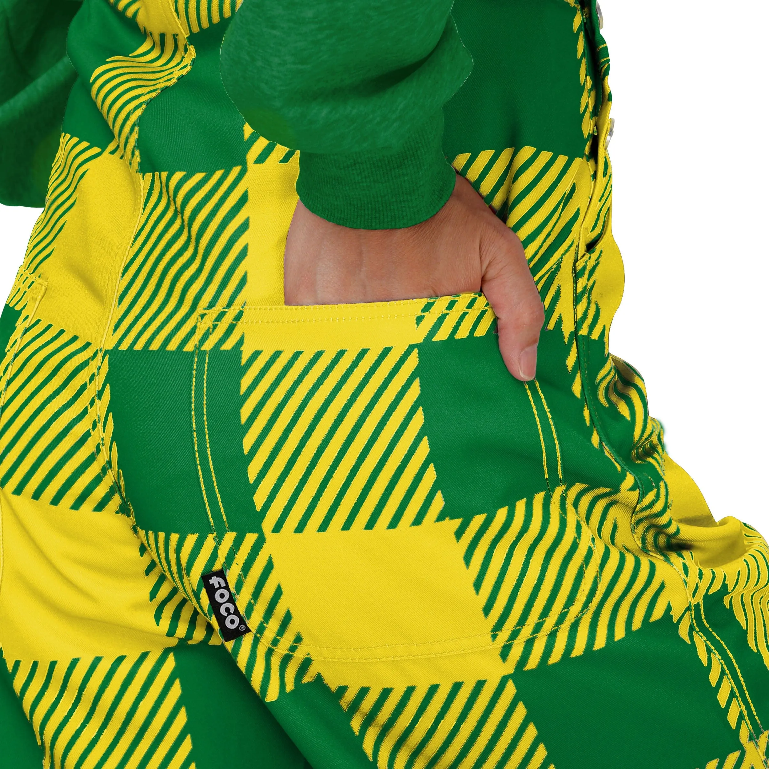 Oregon Ducks NCAA Womens Plaid Bib Overalls