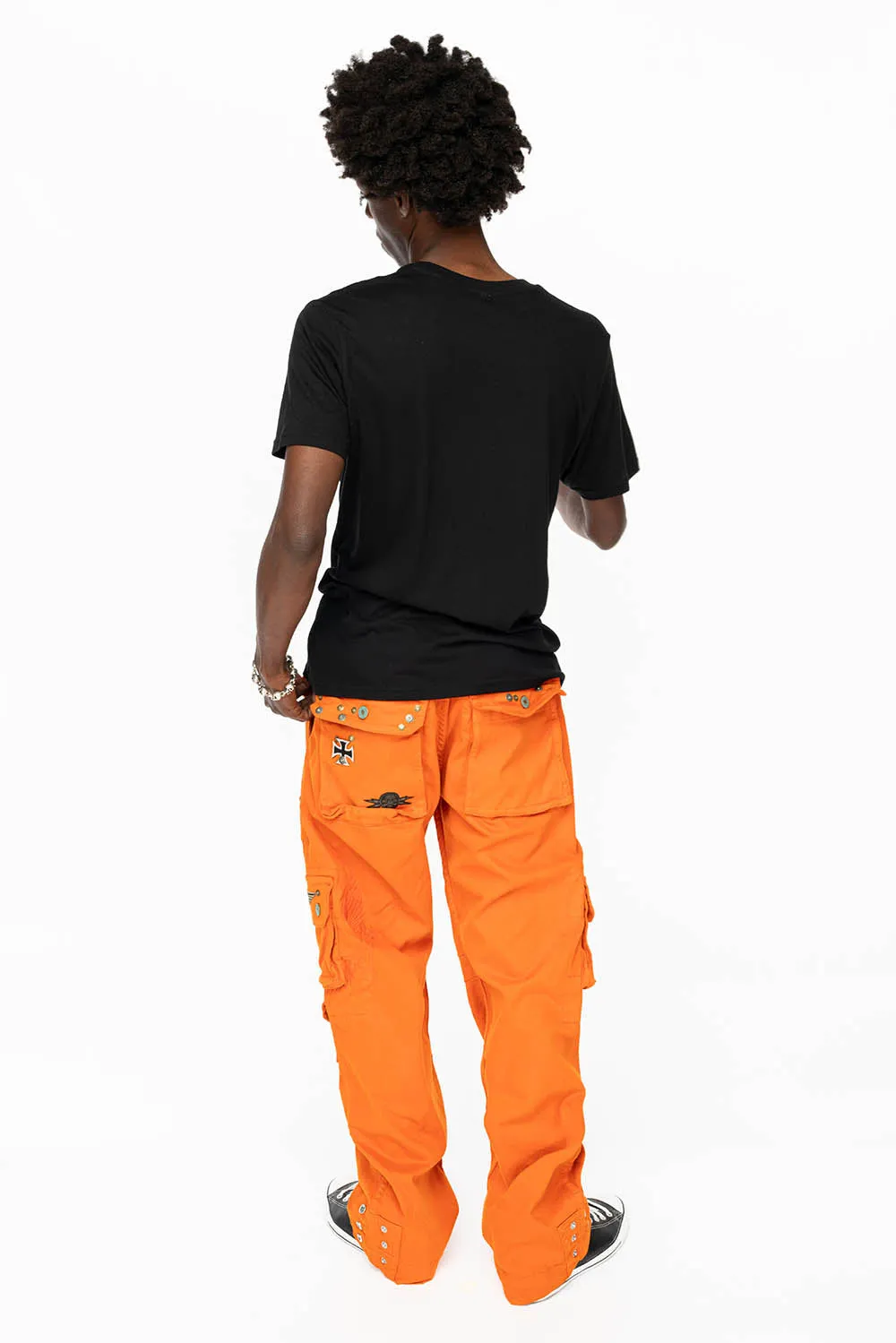 ORIGINAL ROBIN’S JEAN CALL OF DUTY CARGO PANTS IN ORANGE COLOR  WITH ROCK N ROLL PATCH