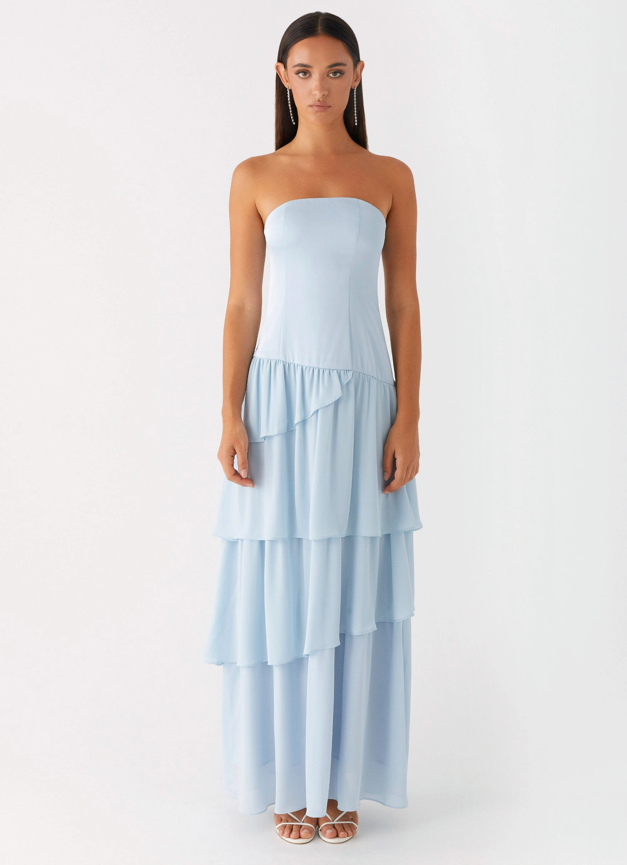 Our Story Maxi Dress - Pastel Blue City Style Polished Cut