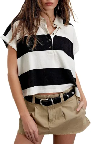 Oversized Tshirts for Women Striped Tee Shirts Y2K Short Sleeve Aesthetic Baggy T-Shirts Summer Tees