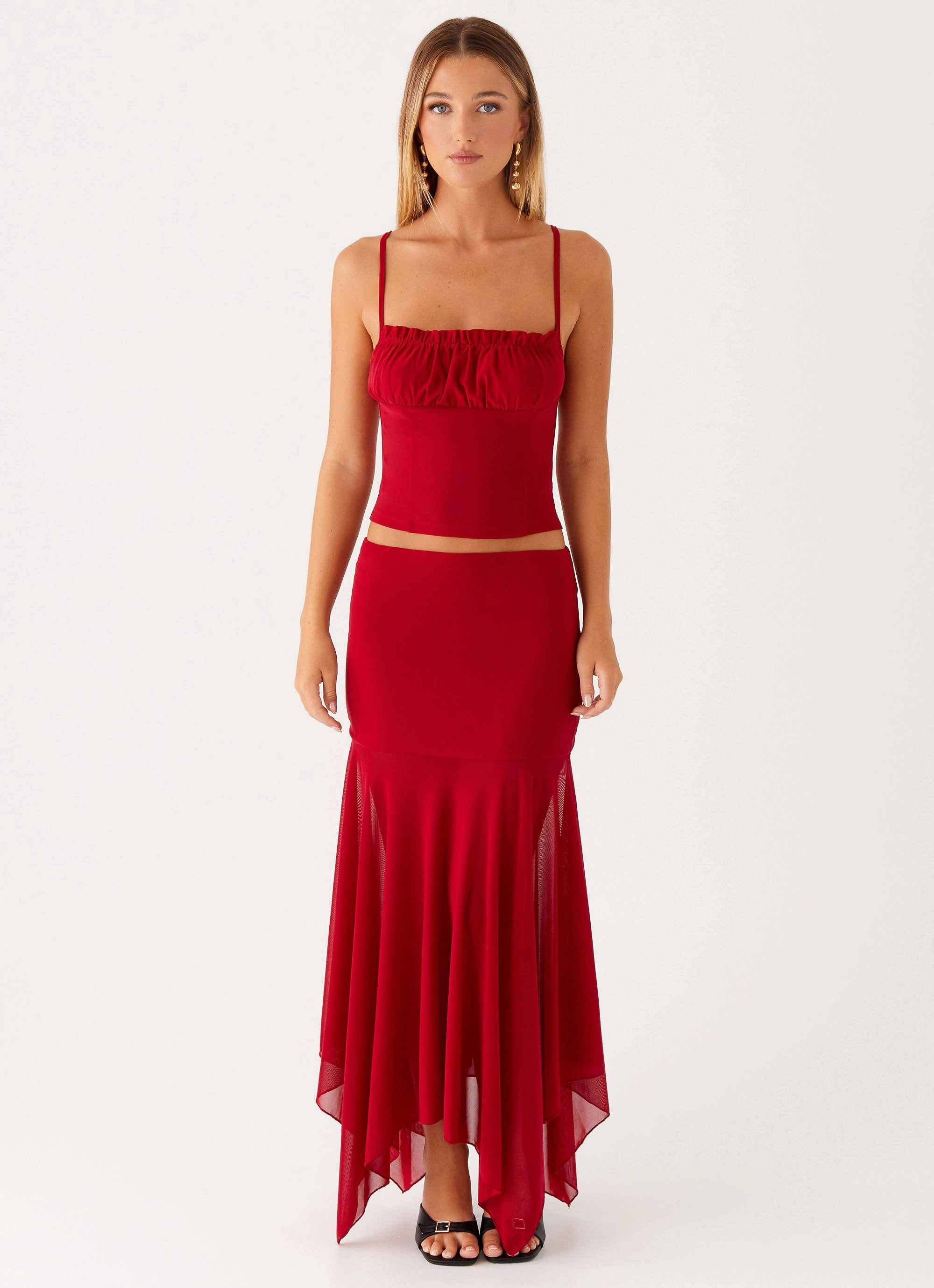 Spring Must Have Dionne Maxi Skirt - Red