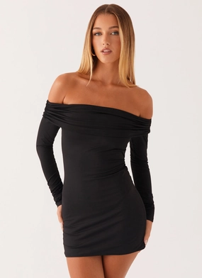 Silk Flow Oxygen Mini Dress - Black