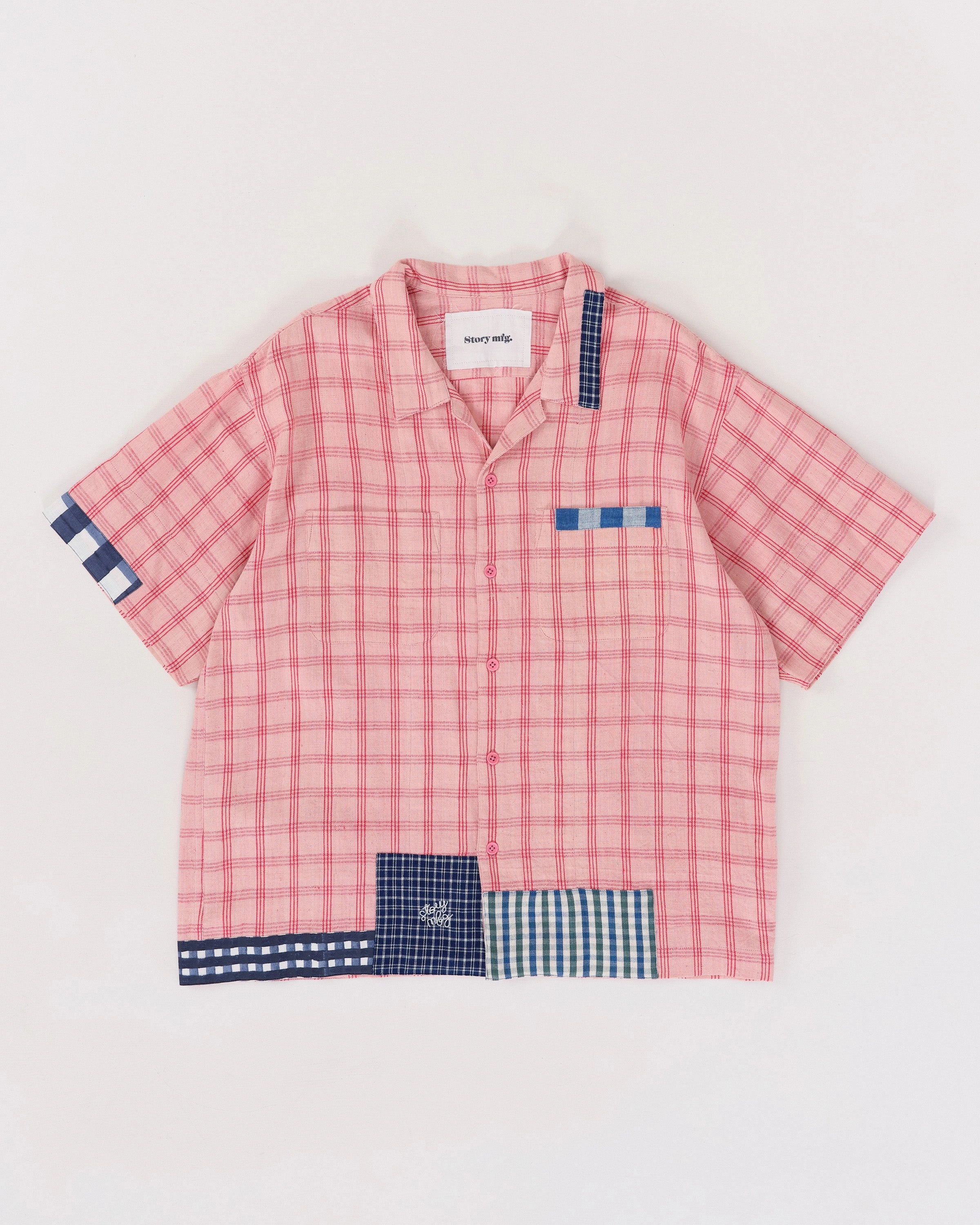 PA Shirt SS - Pink Picnic Handloom Mid layer Playful and flirty dress