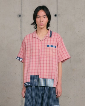 PA Shirt SS - Pink Picnic Handloom Hidden Zipper
