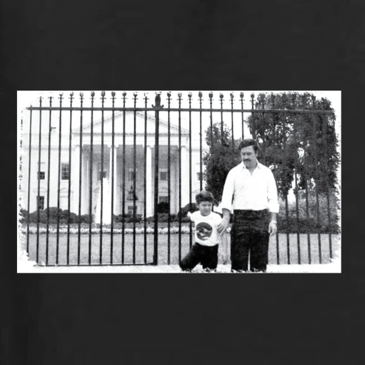 Pablo Escobar Medellin Cartel Cocaine Cowboys White House Picture Pop Culture Unisex Crewneck Graphic Sweatshirt