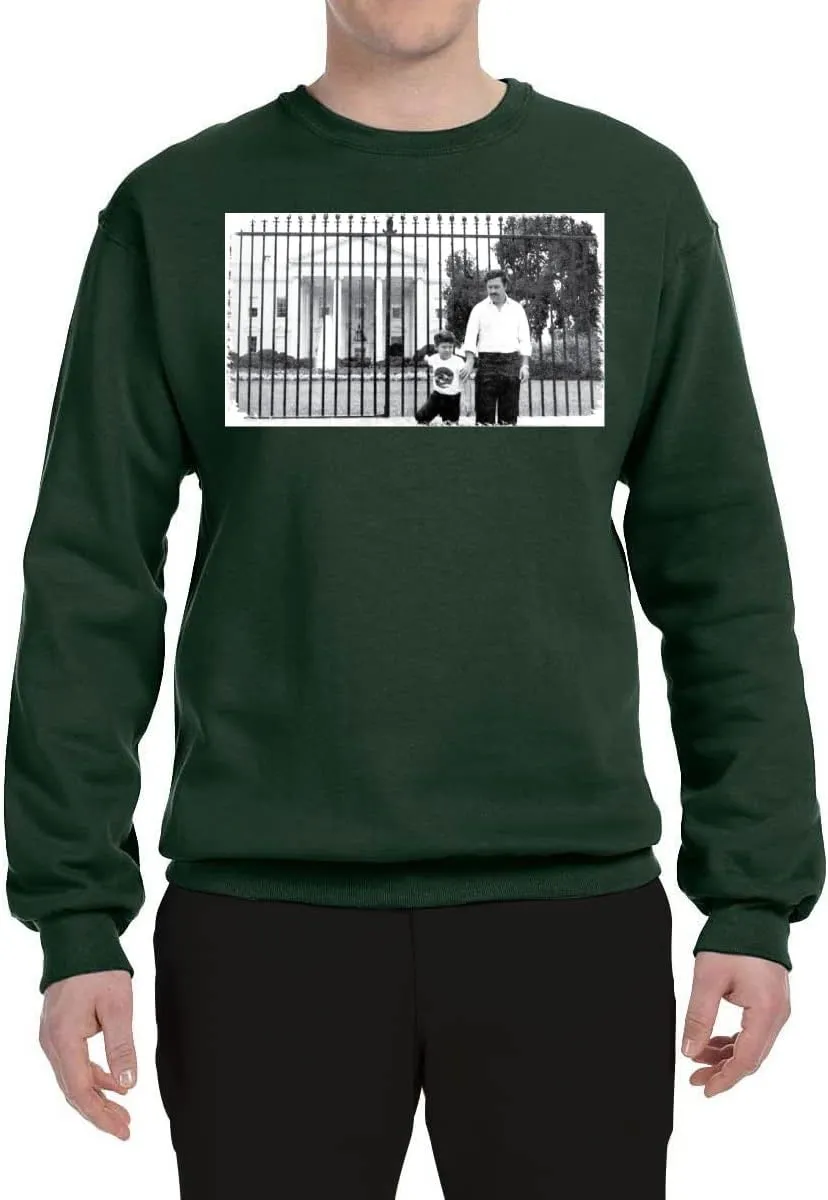 Pablo Escobar Medellin Cartel Cocaine Cowboys White House Picture Pop Culture Unisex Crewneck Graphic Sweatshirt