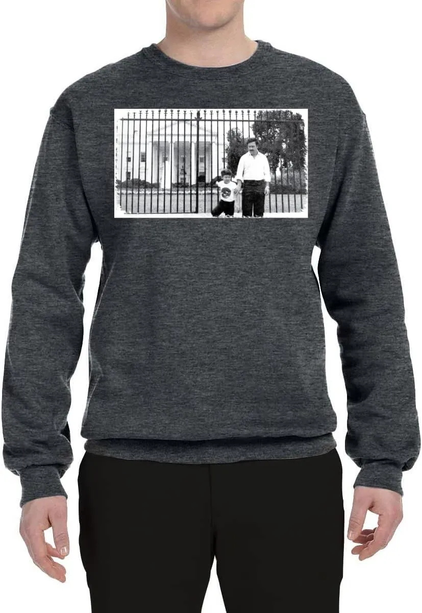 Pablo Escobar Medellin Cartel Cocaine Cowboys White House Picture Pop Culture Unisex Crewneck Graphic Sweatshirt