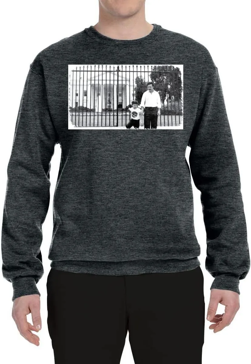 Pablo Escobar Medellin Cartel Cocaine Cowboys White House Picture Pop Culture Unisex Crewneck Graphic Sweatshirt