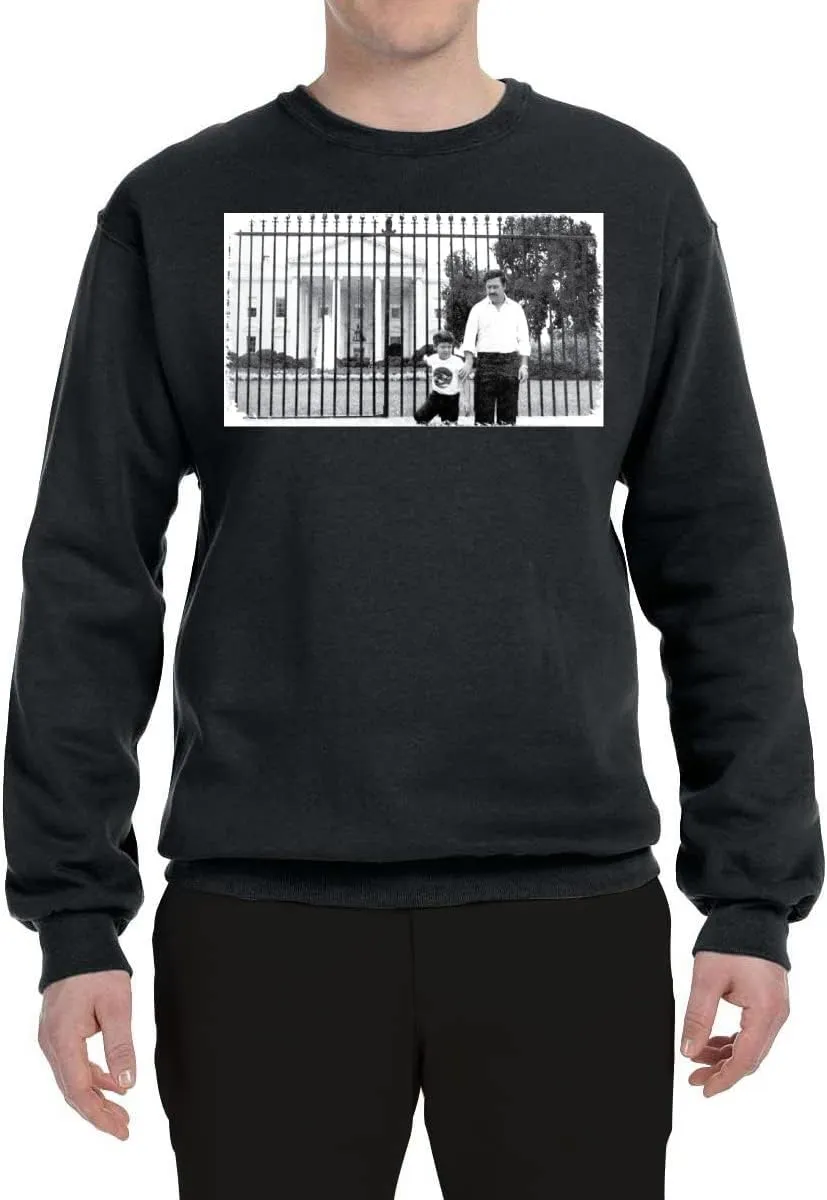 Pablo Escobar Medellin Cartel Cocaine Cowboys White House Picture Pop Culture Unisex Crewneck Graphic Sweatshirt