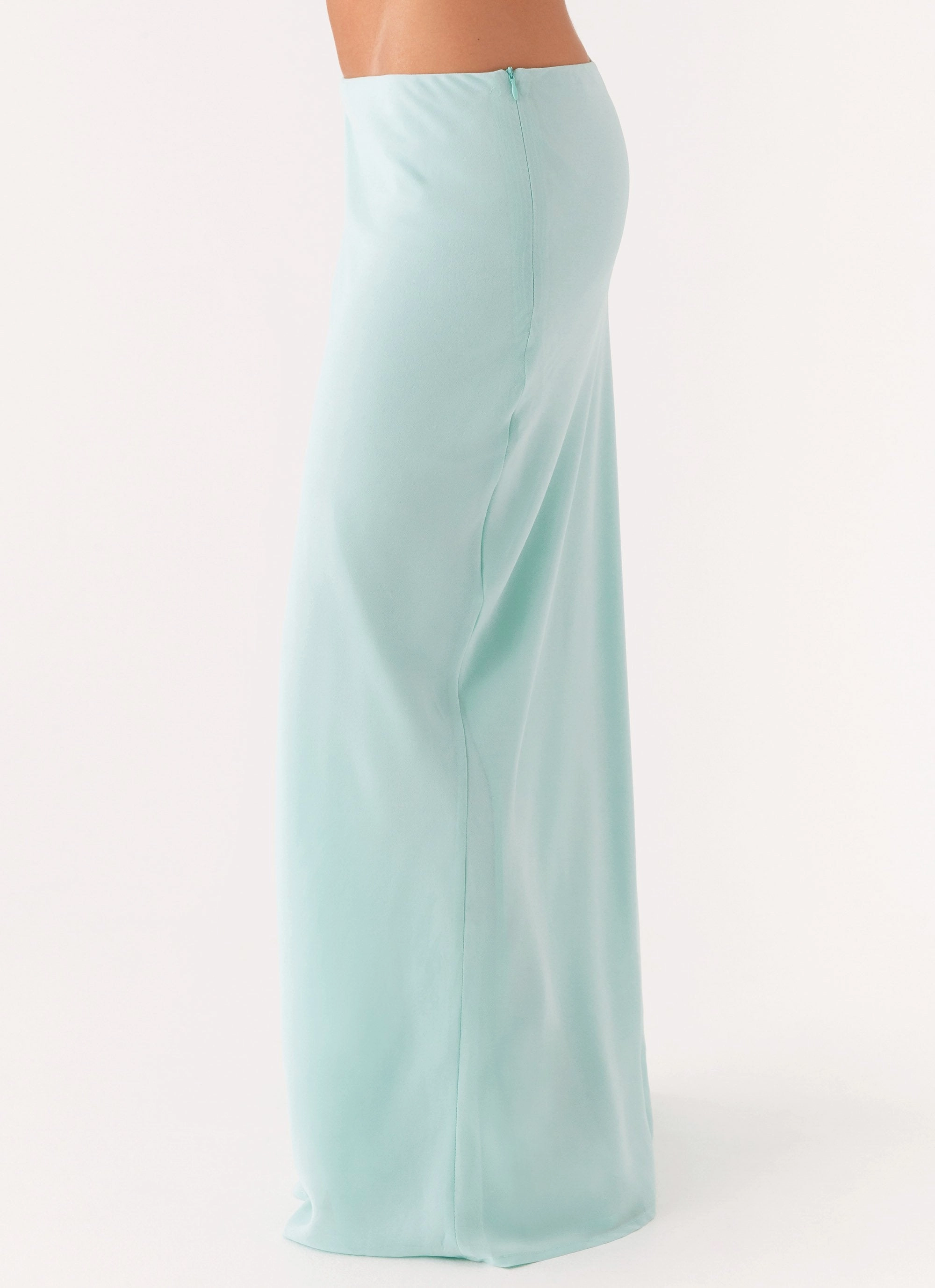 Another Life Chiffon Maxi Skirt - Pale Blue Light Moodboard
