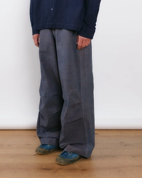 Flowy Texture Paco Pants - Purple Slub