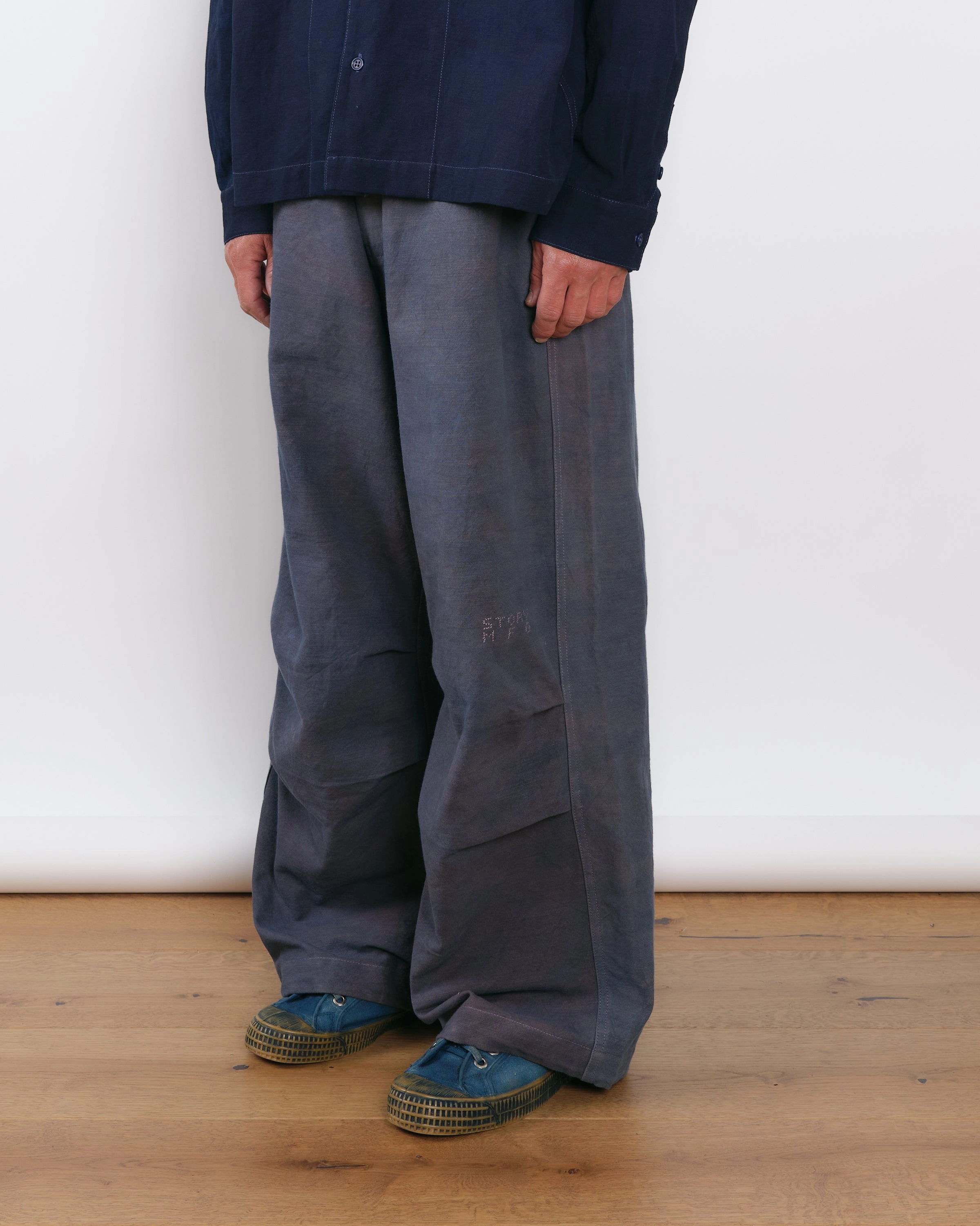 Flowy Texture Paco Pants - Purple Slub