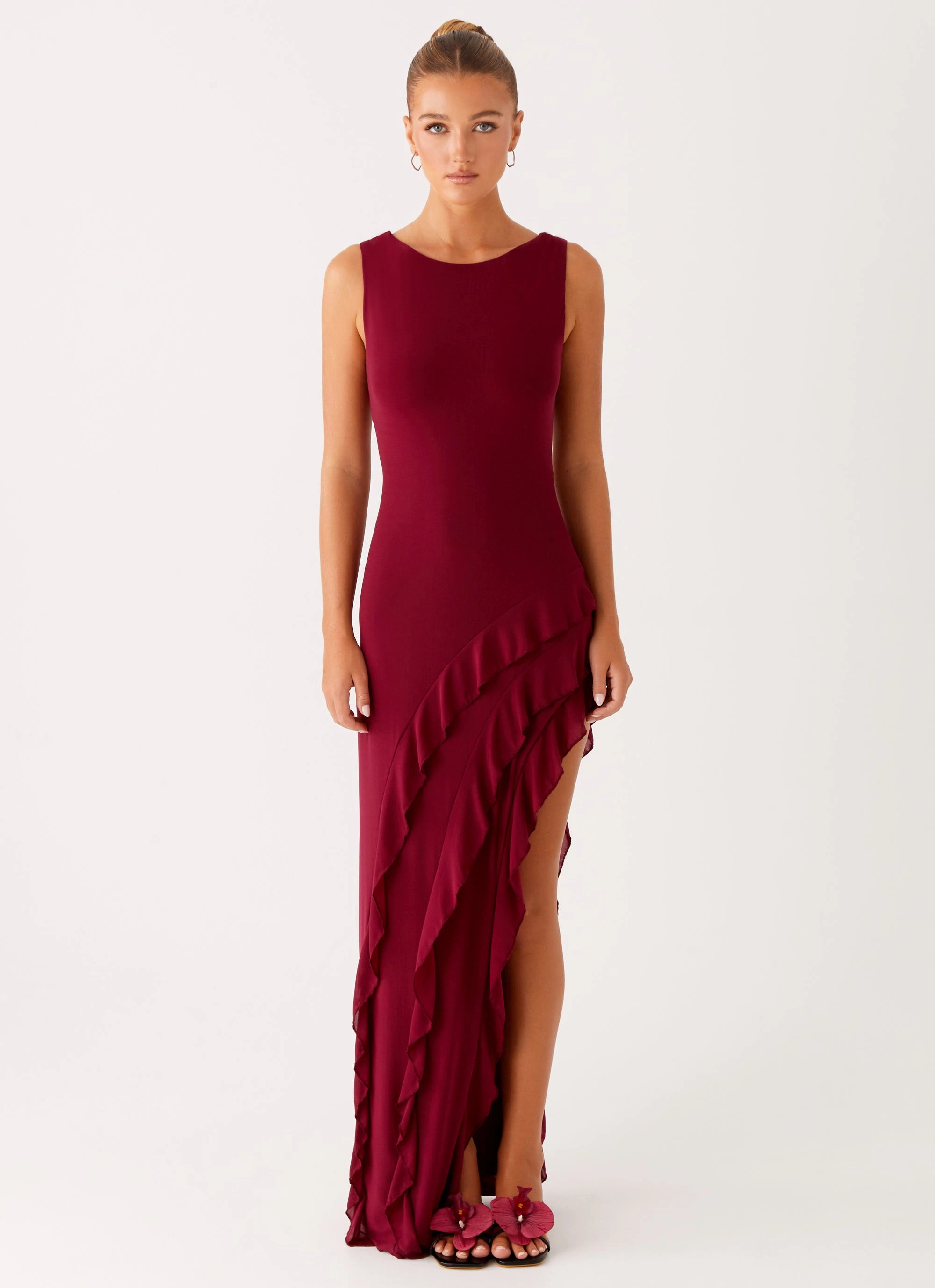Bright Petal Hendrix Maxi Dress - Raspberry Wine