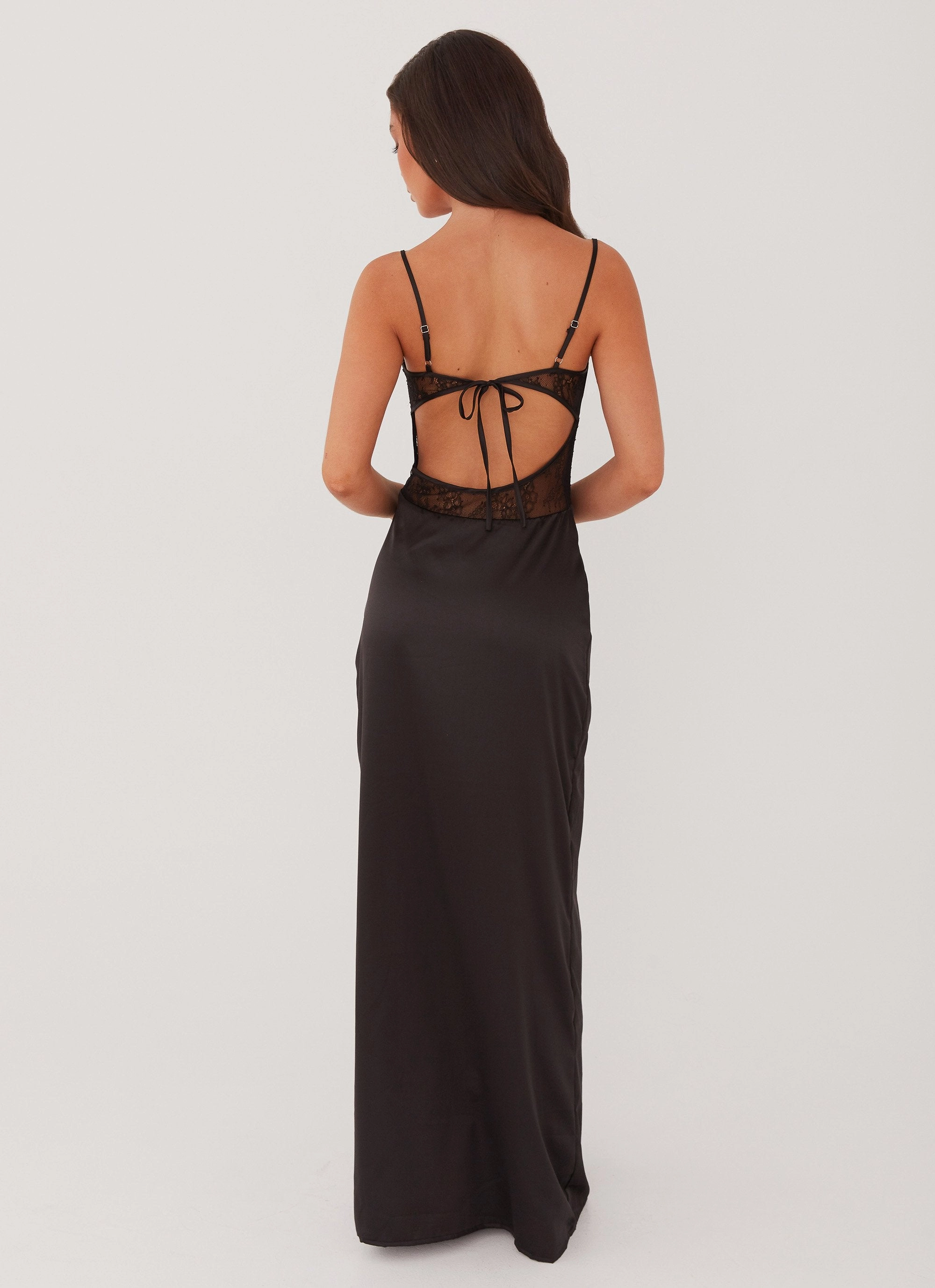 Versatile Style Palais Royale Lace Maxi Dress - Black