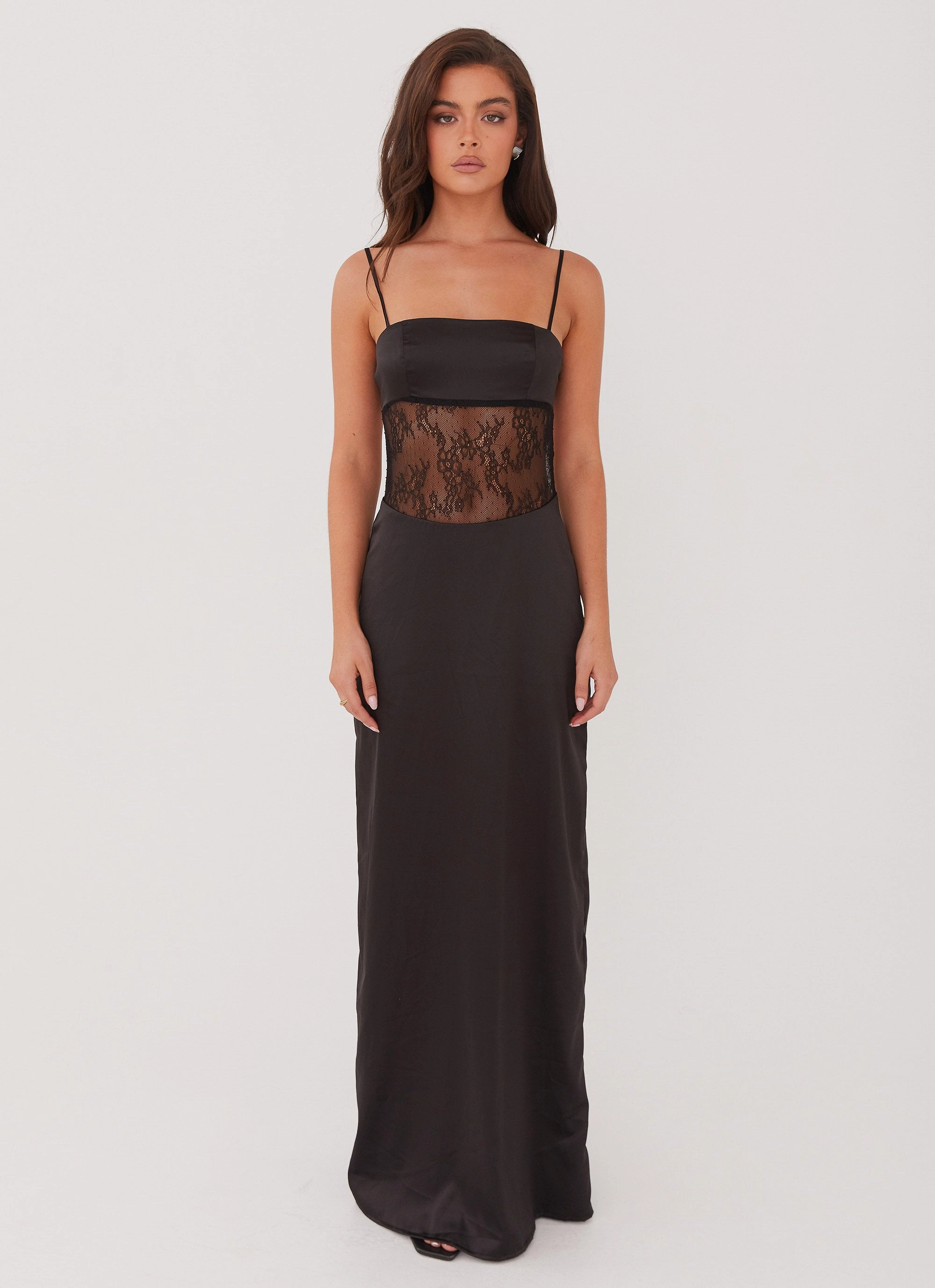 All Day Ready Soft Silhouette Palais Royale Lace Maxi Dress - Black