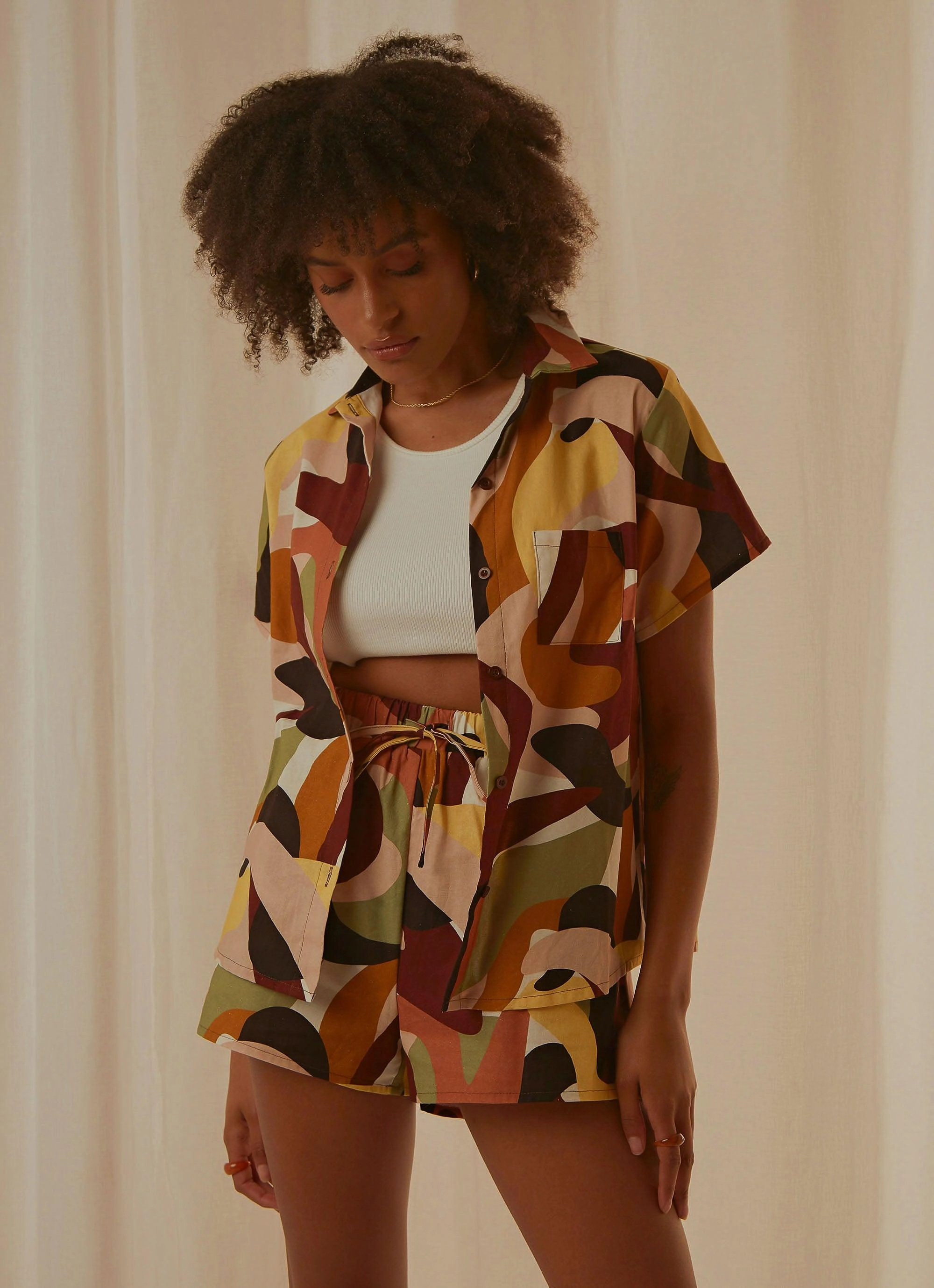 Paloma Shirt - Tropicola High Collar Protection Design