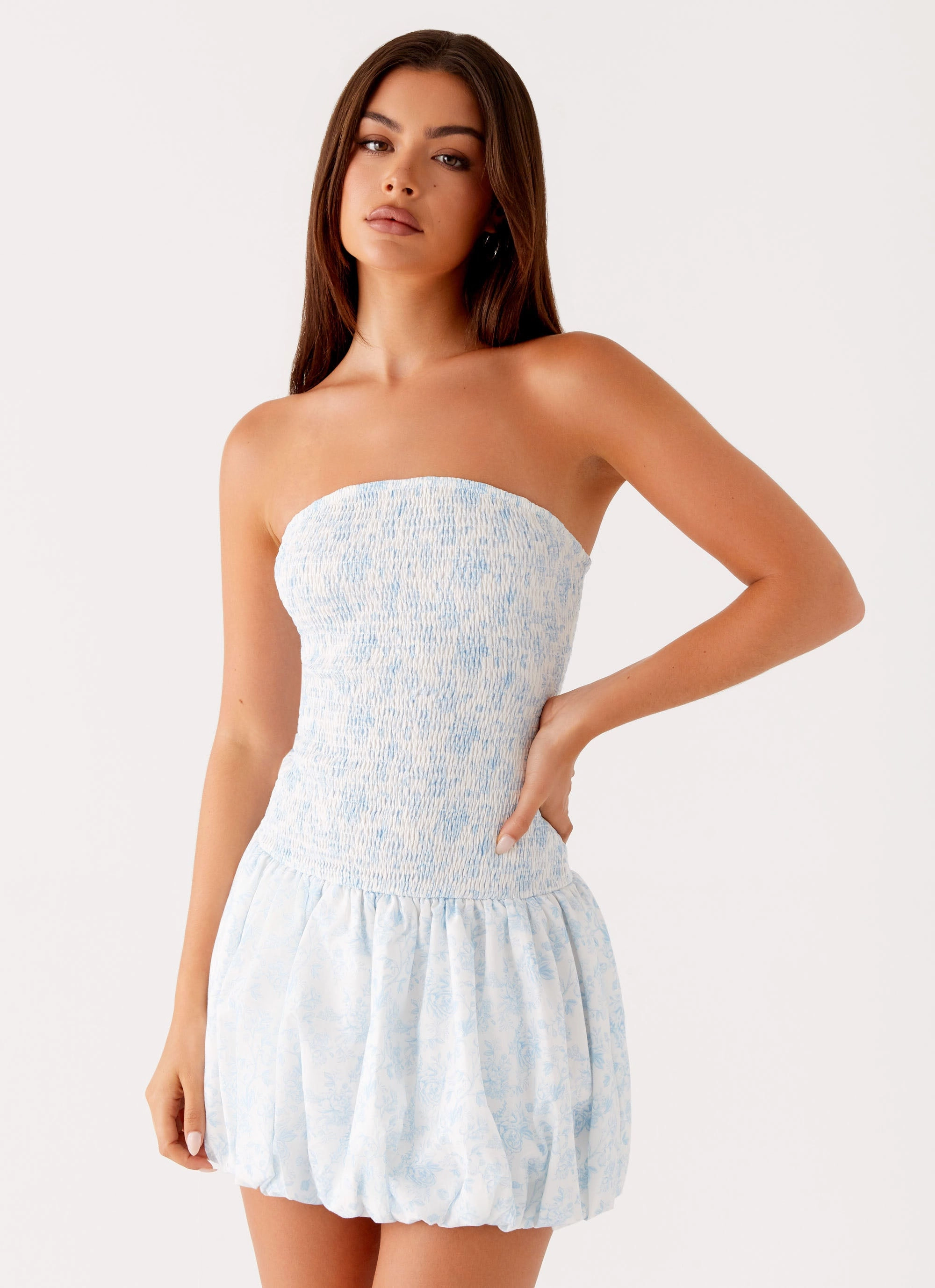 Panorama Mini Dress - Blue Floral Timeless Layering