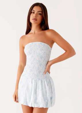 Panorama Mini Dress - Blue Floral Timeless Layering