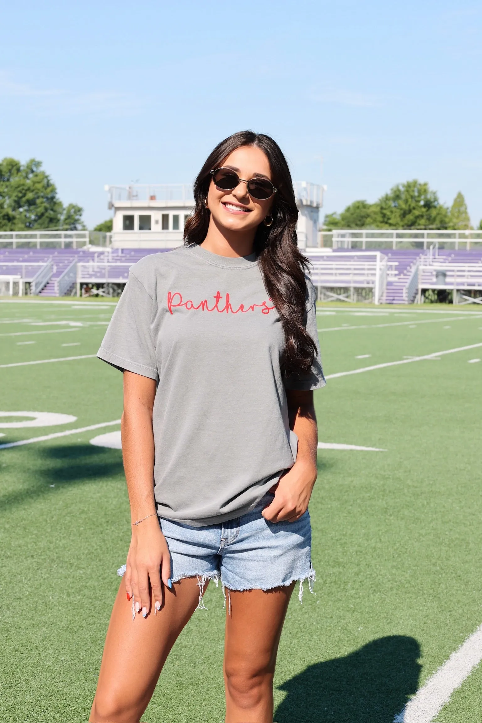 Panthers Bow Tee FrictionReducing Adjustable Hem Cuff