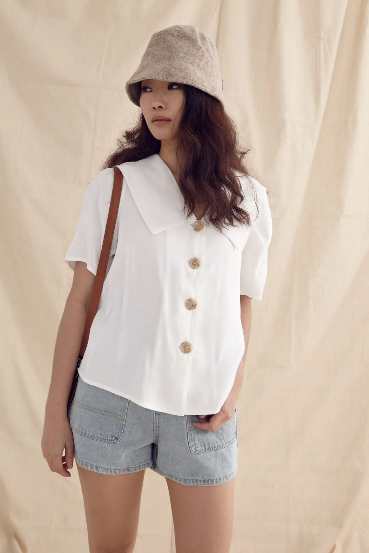 Paper Bag Denim Shorts
