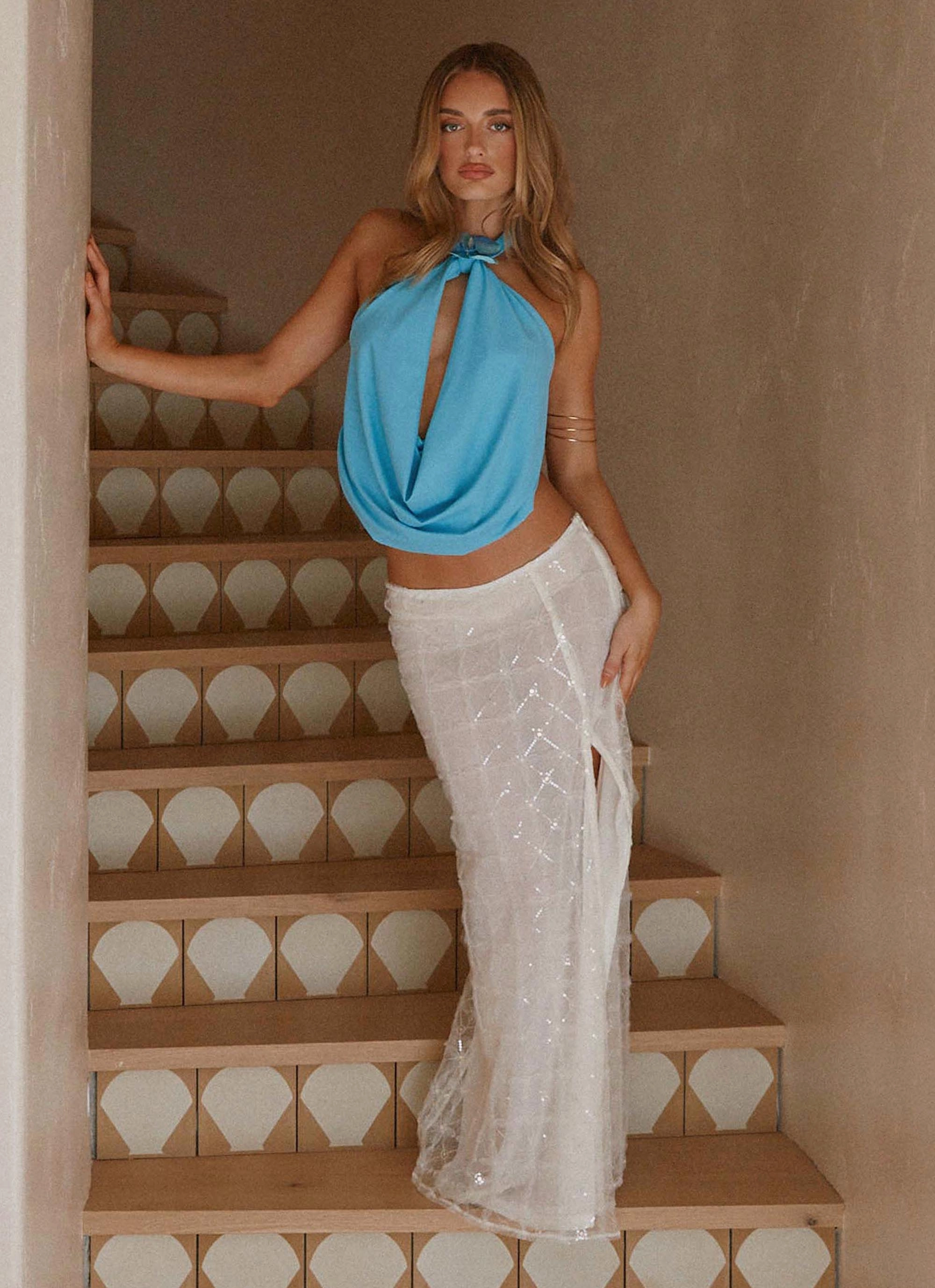 Paradisa Top - Turquoise Office Wear