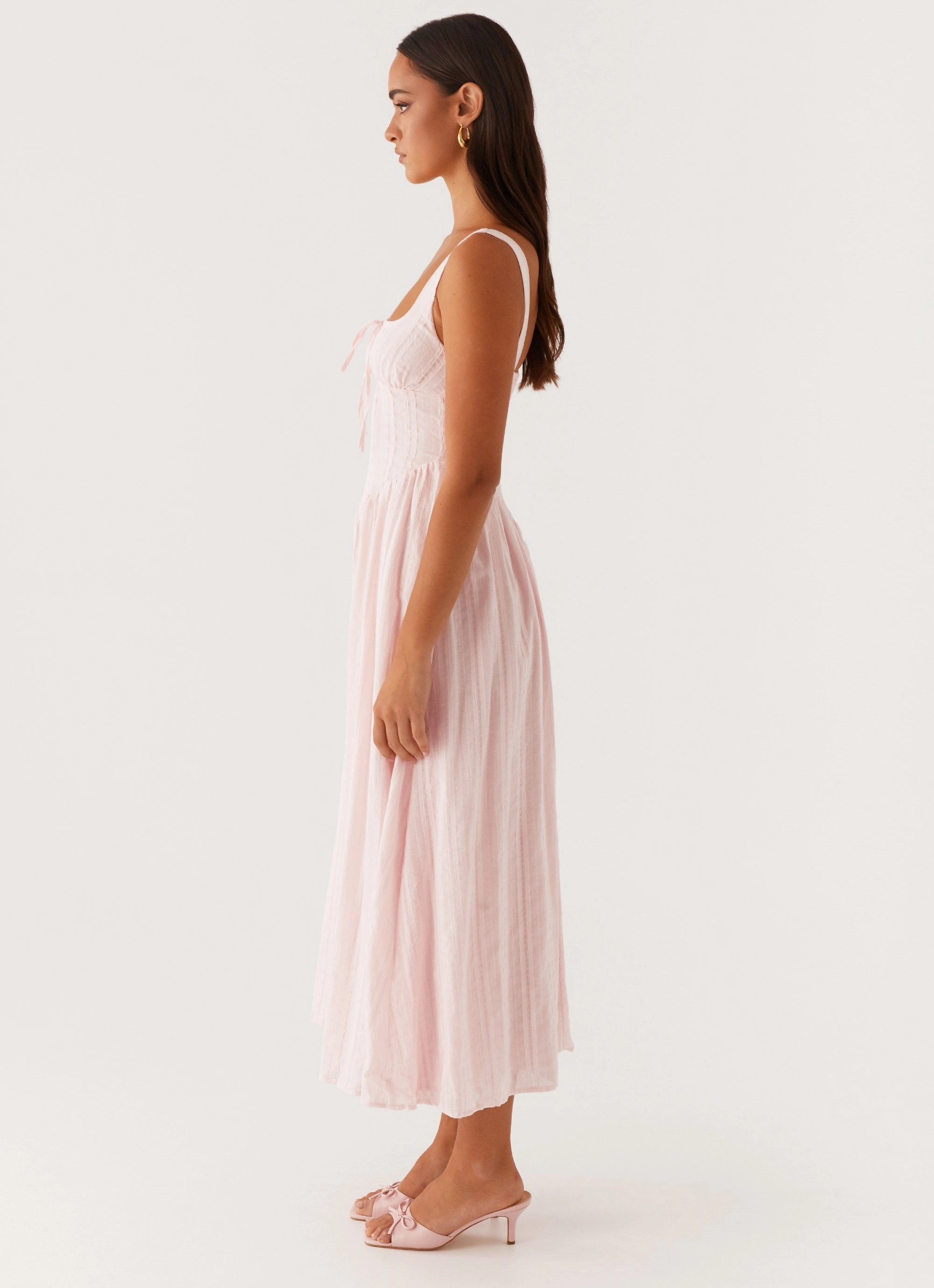 Pascuelle Midi Dress - Pink Natural Silhouette Soft and Chic