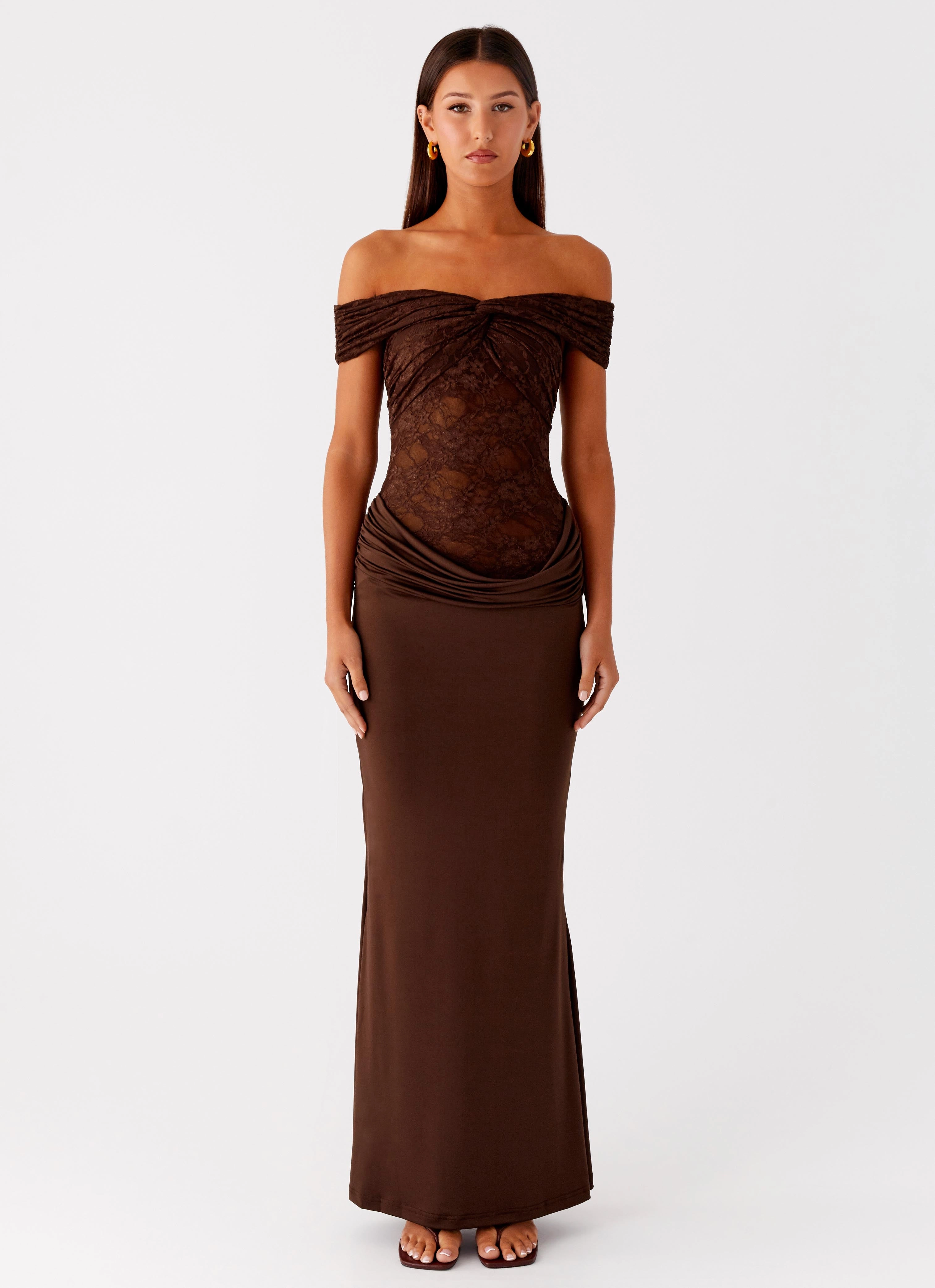 Either Way Maxi Dress - Chocolate Office Casual Hook-And-Eye