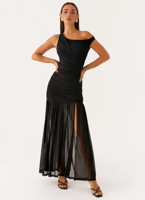 Silky Form Timeless Waistband Fit Pavilion Maxi Dress - Black