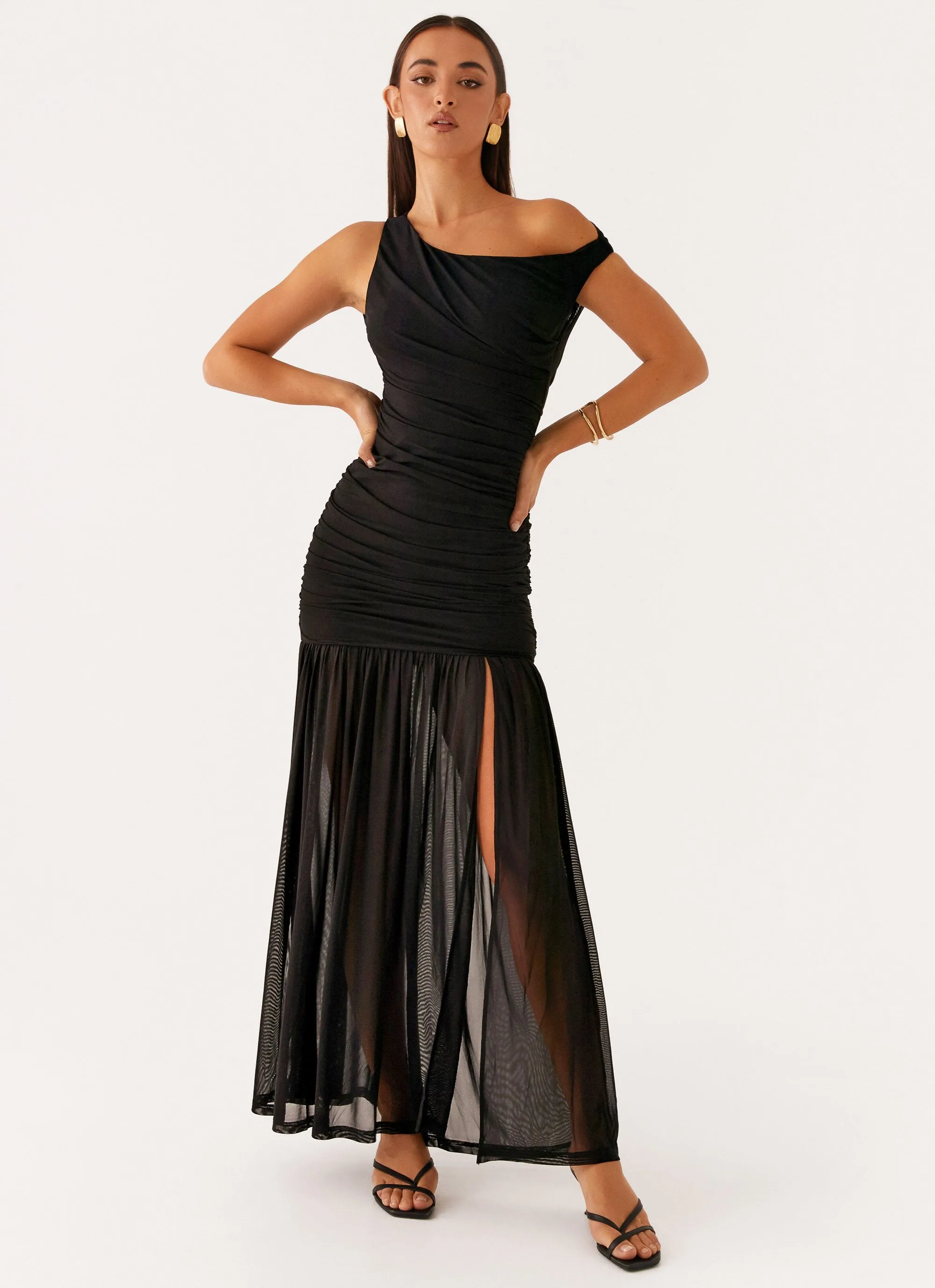 Silky Form Timeless Waistband Fit Pavilion Maxi Dress - Black