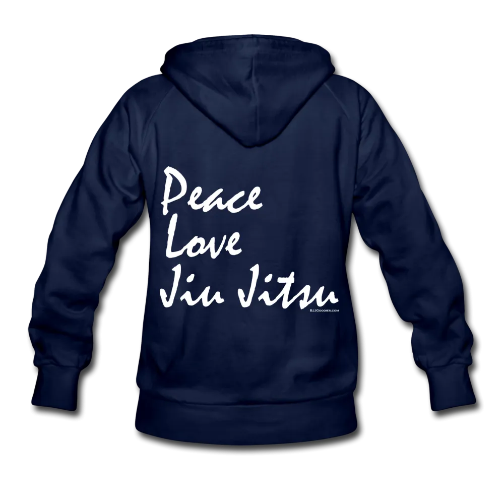 Peace Love Jiu Jitsu Women's Hoodie (Back Print)