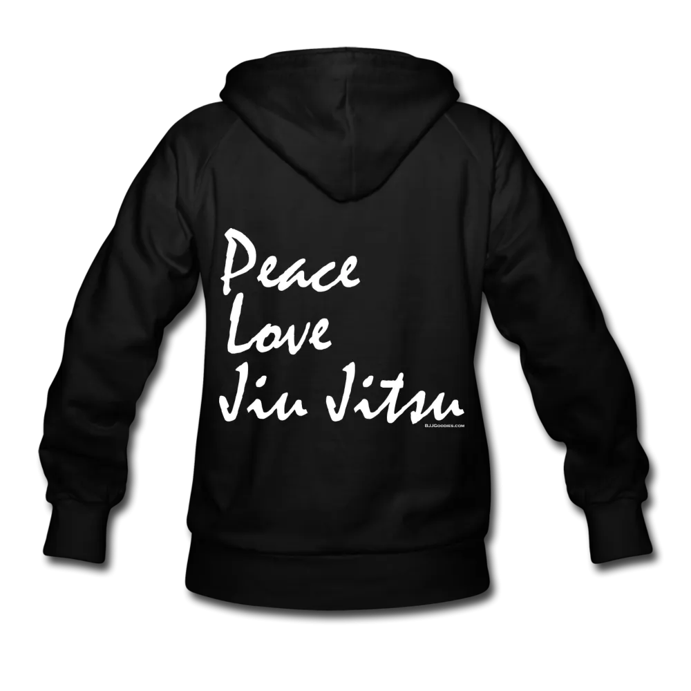 Peace Love Jiu Jitsu Women's Hoodie (Back Print)