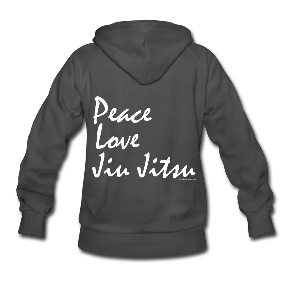 Peace Love Jiu Jitsu Women's Hoodie (Back Print)