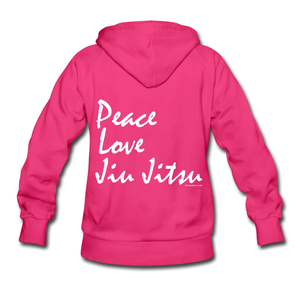 Peace Love Jiu Jitsu Women's Hoodie (Back Print)