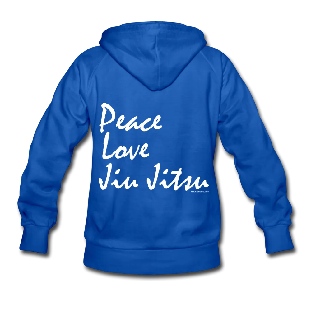 Peace Love Jiu Jitsu Women's Hoodie (Back Print)
