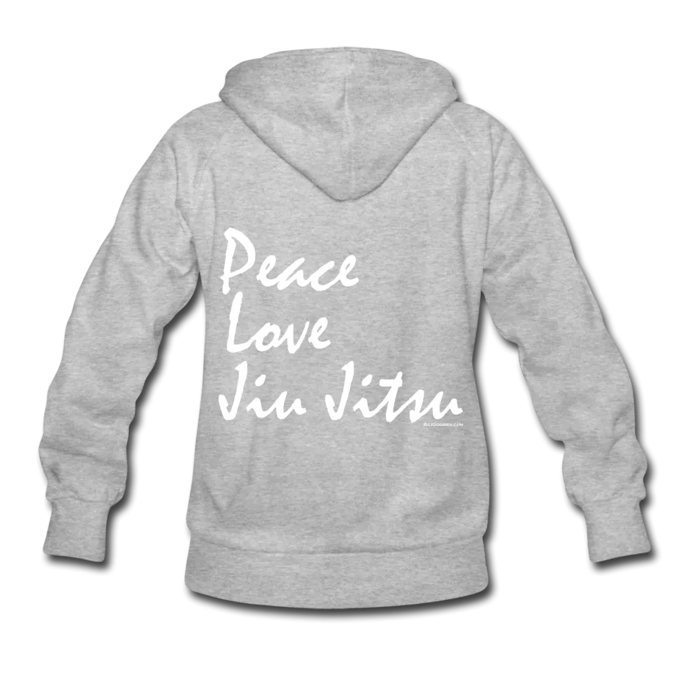 Peace Love Jiu Jitsu Women's Hoodie (Back Print)