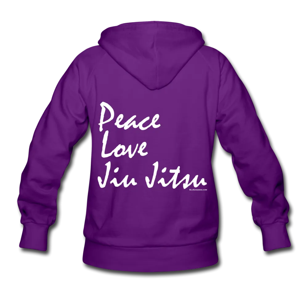 Peace Love Jiu Jitsu Women's Hoodie (Back Print)