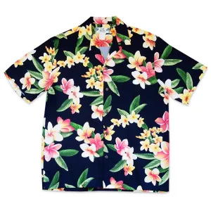 pebble black hawaiian aloha rayon shirt