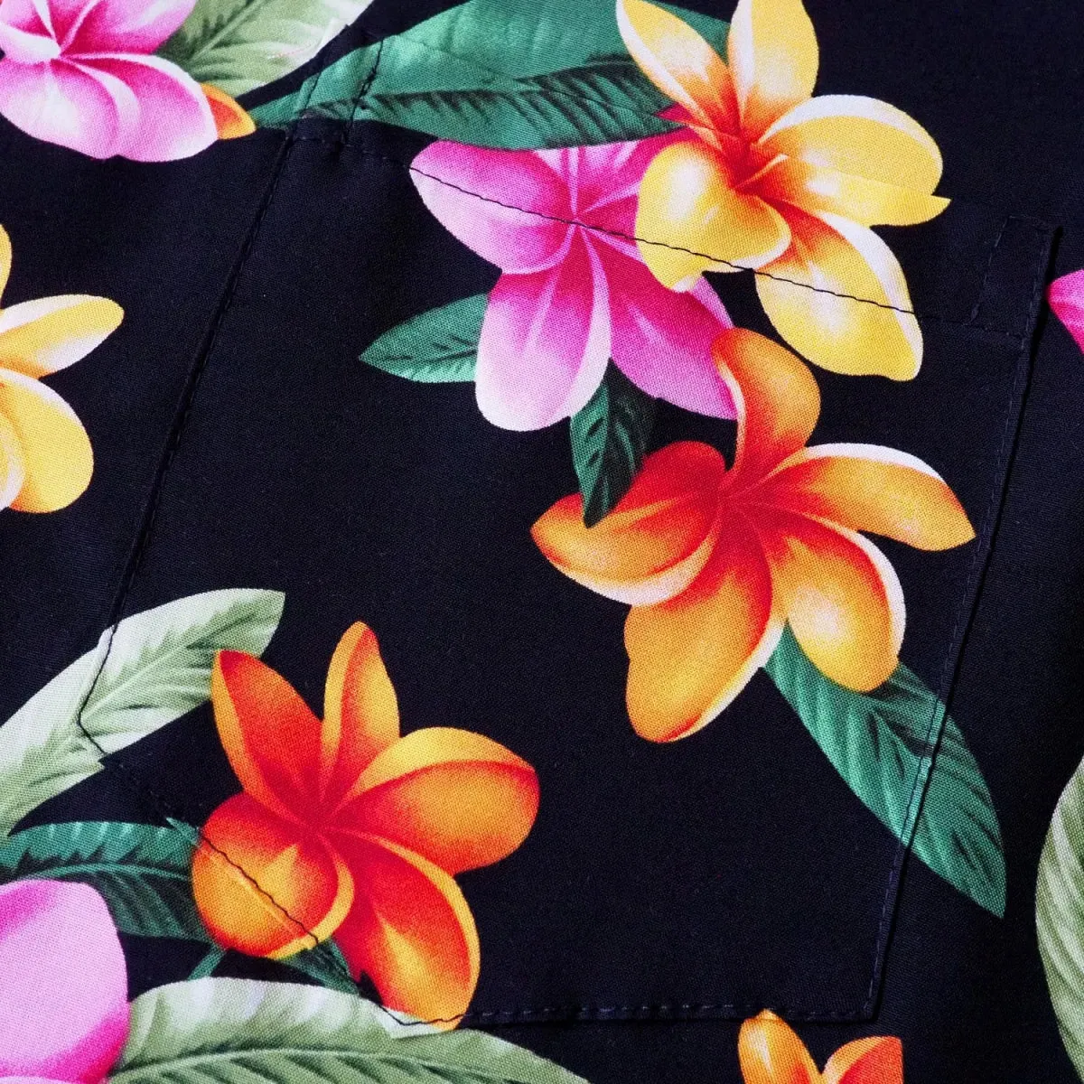 pebble black hawaiian aloha rayon shirt