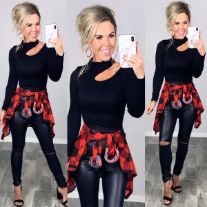 Penny Plaid Flannel Top - Buffalo Red