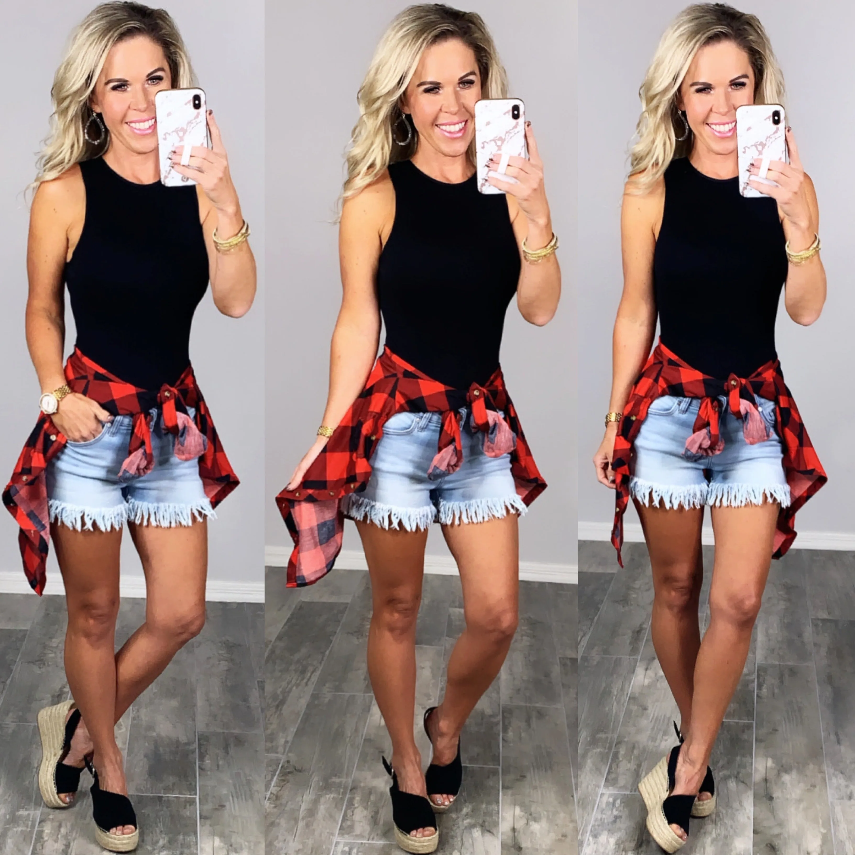 Penny Plaid Flannel Top - Buffalo Red