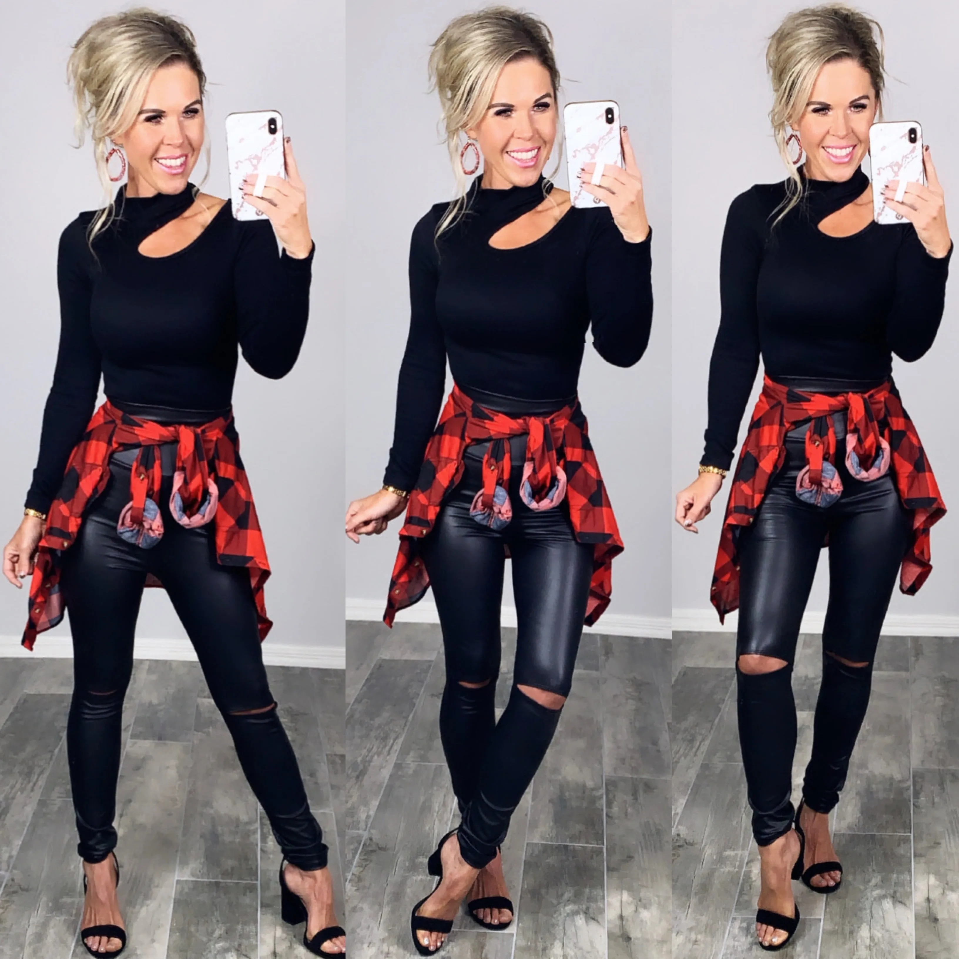 Penny Plaid Flannel Top - Buffalo Red