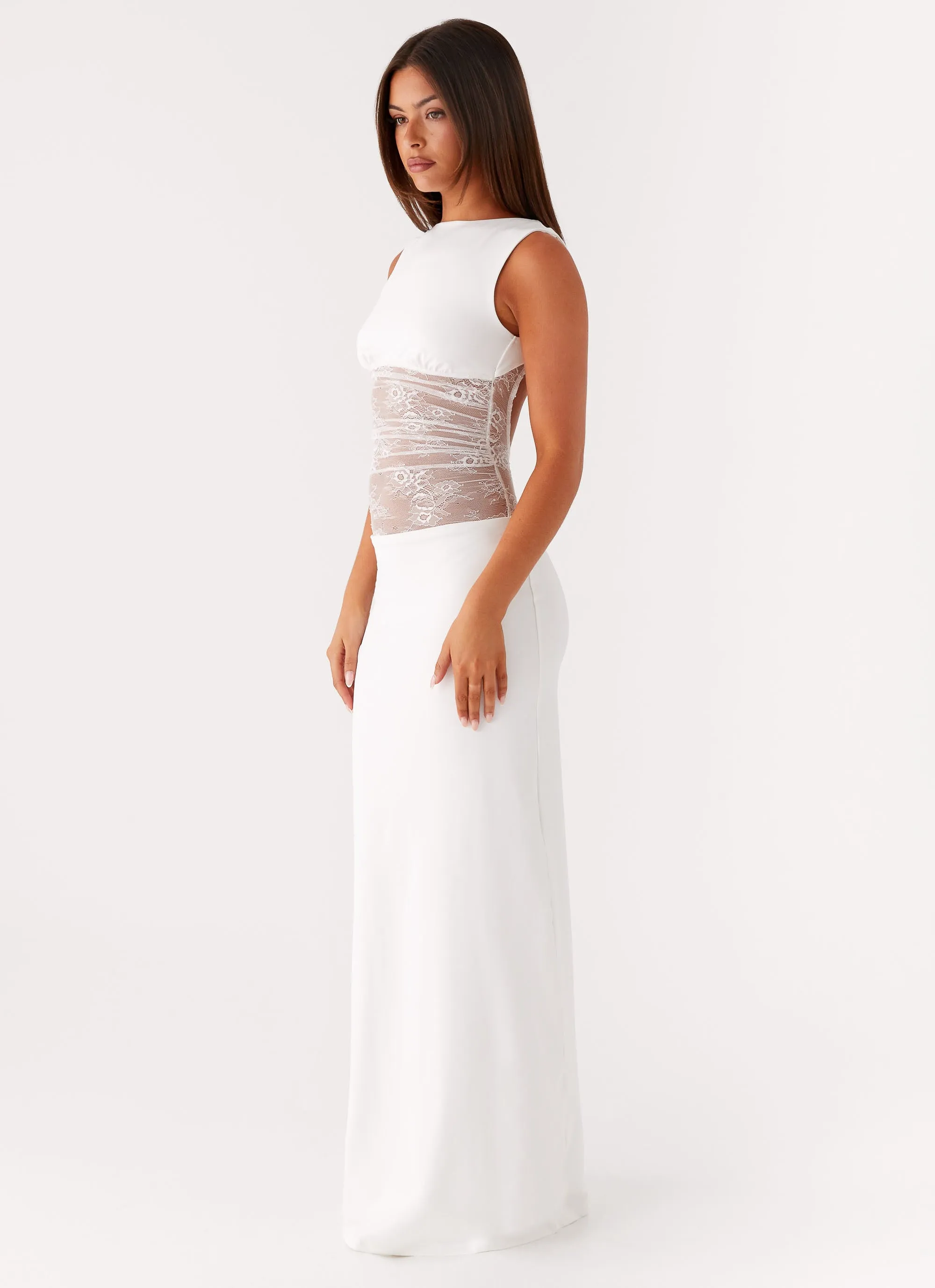 Chic Style Wear Medina Lace Maxi Dress - White