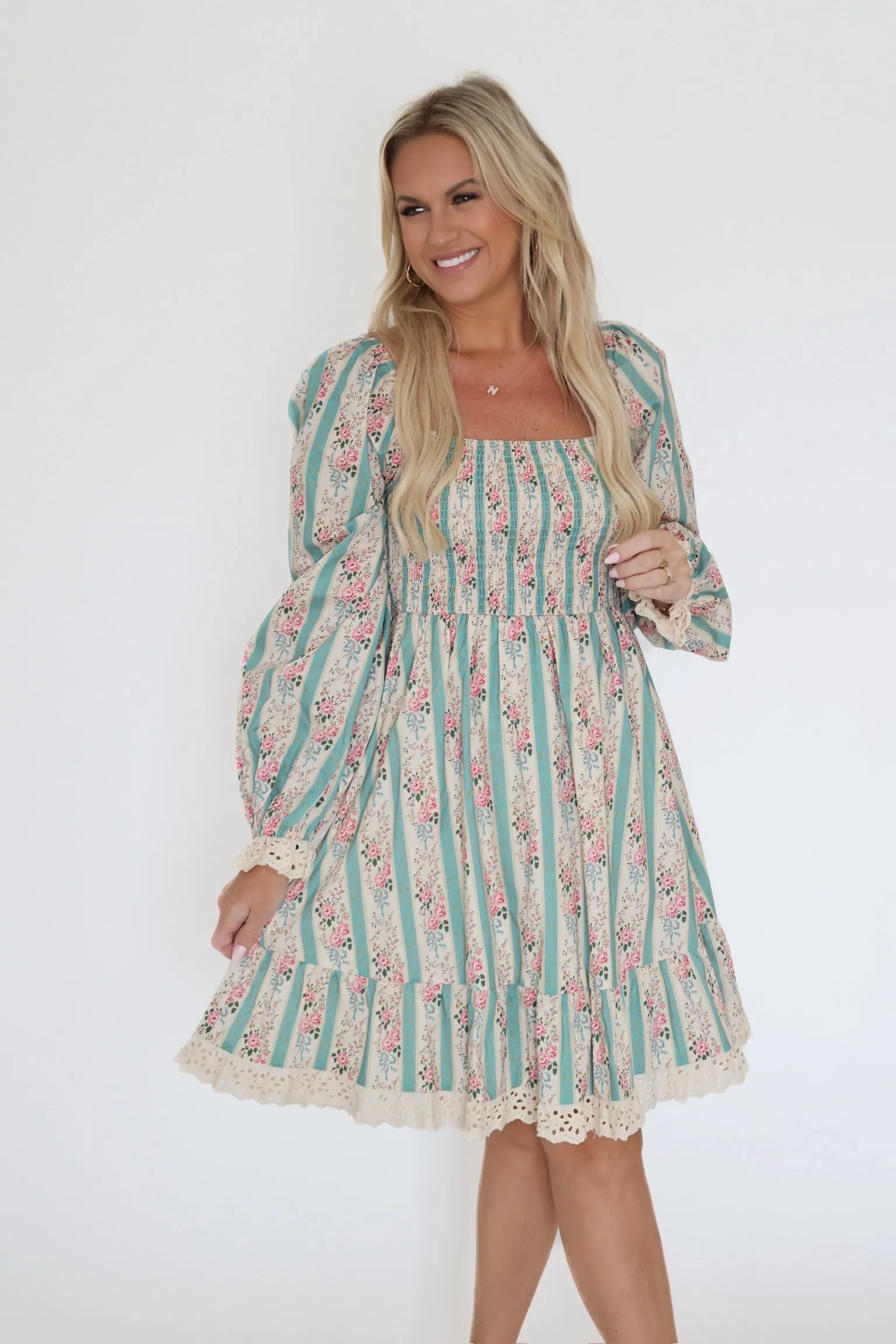 Amma Floral Dress Fade Resistant Dye